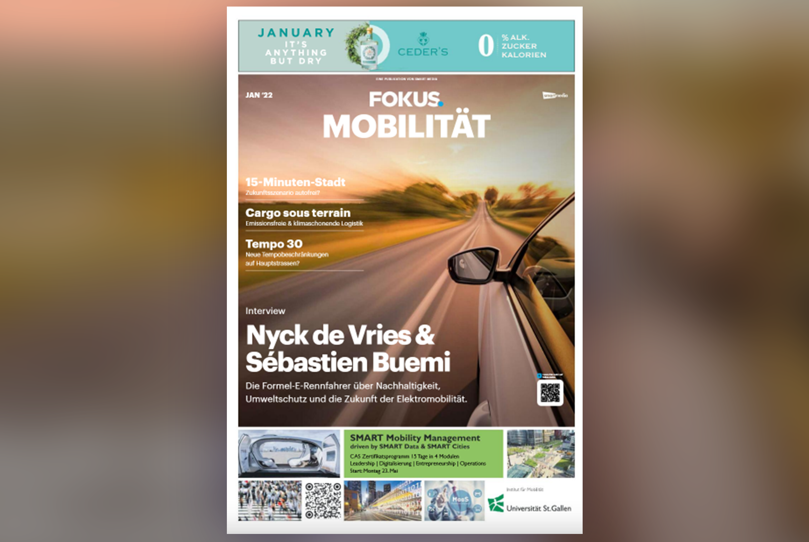 Titelbild des Magazins Fokus Mobilität Brandreport von BRUGG eConnect